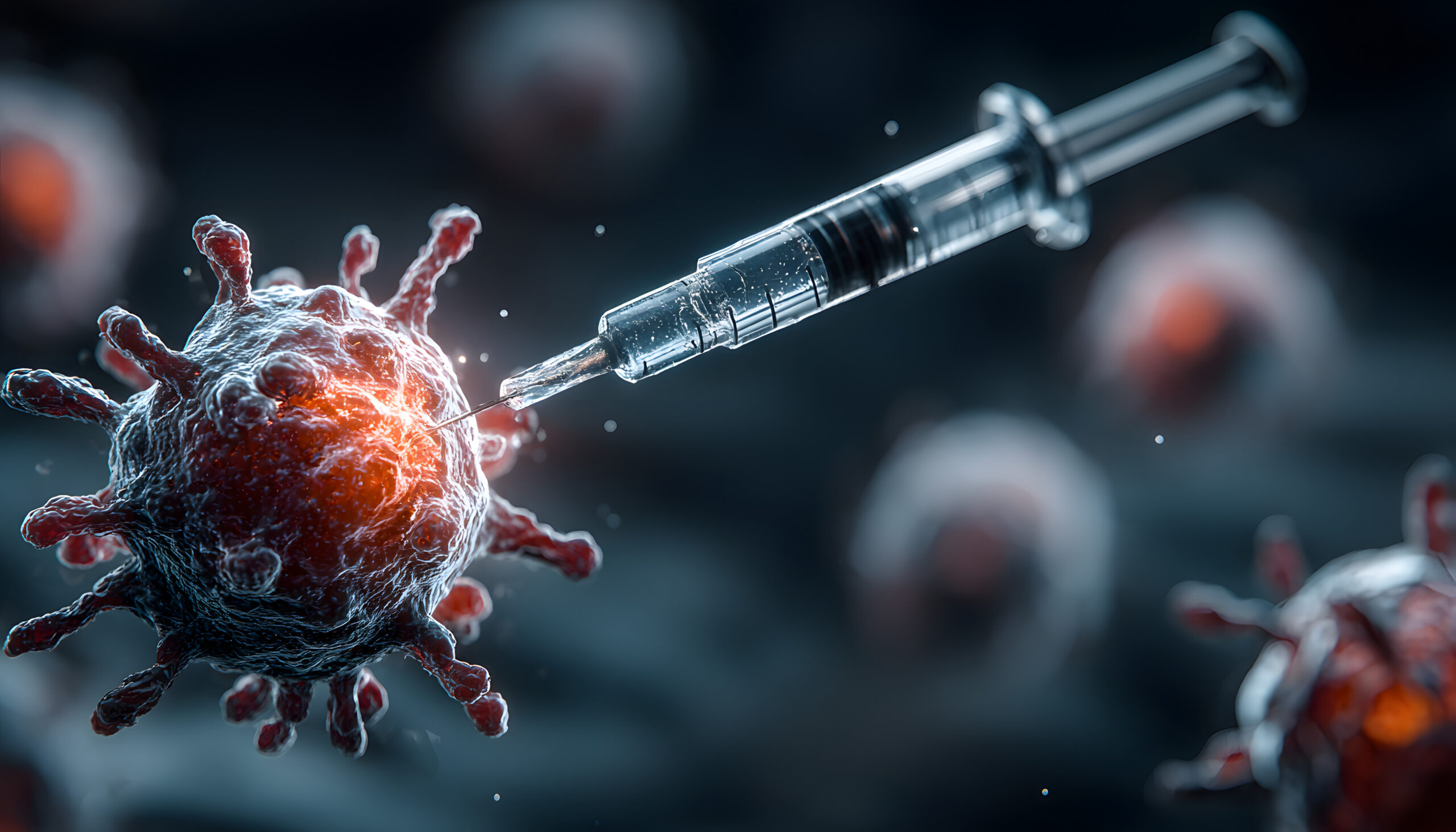 Targeted Personalized Medicine Injection on Cancer Cell Model in Lab for Immunotherapy and CAR T-Cell Treatment Innovation
